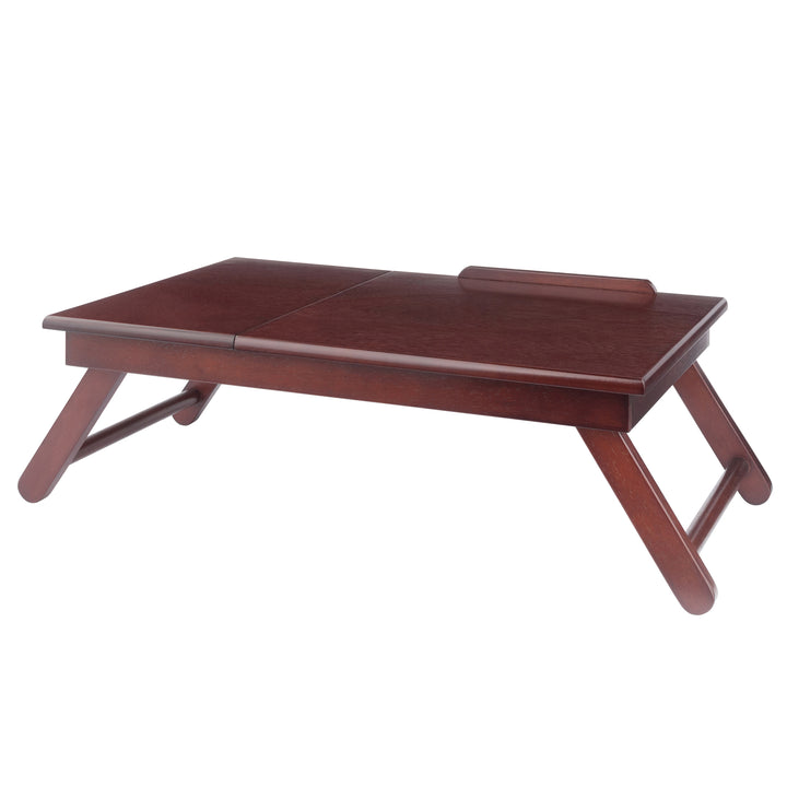 Alden Lap Desk, Tilt Top and Storage, Walnut