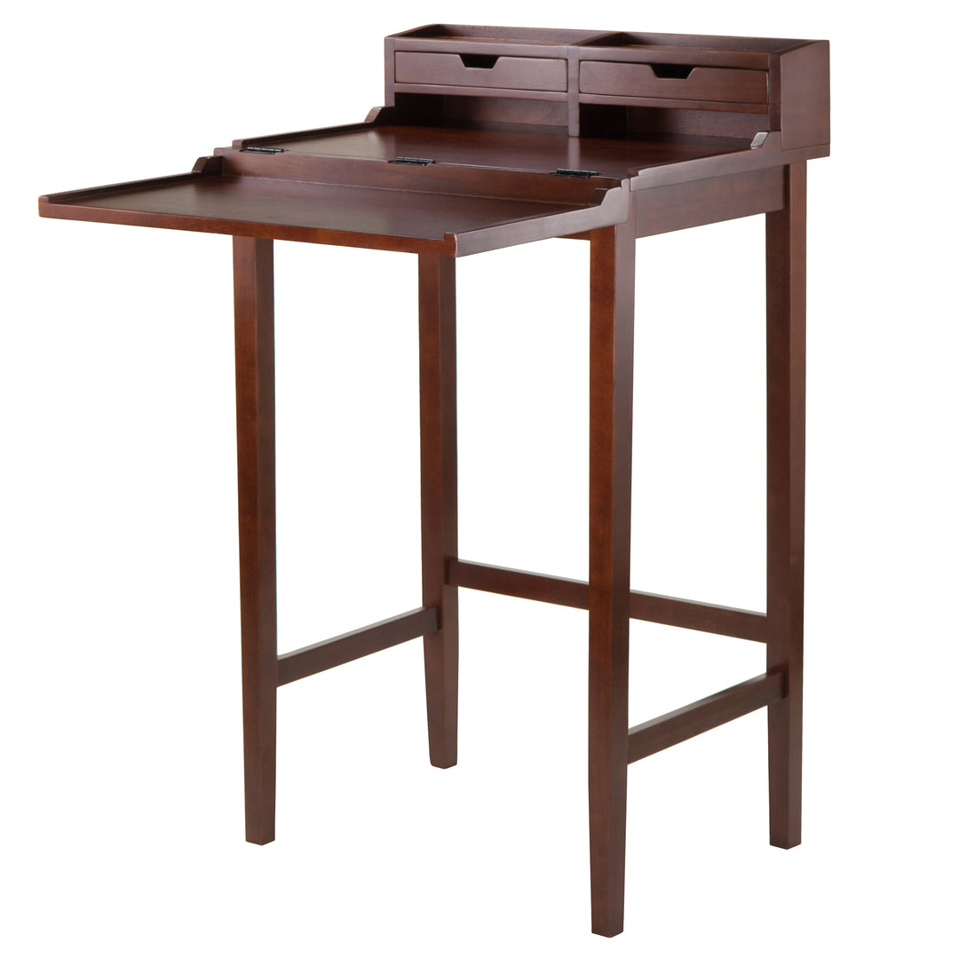 Brighton High Desk with 2 Drawers, Walnut