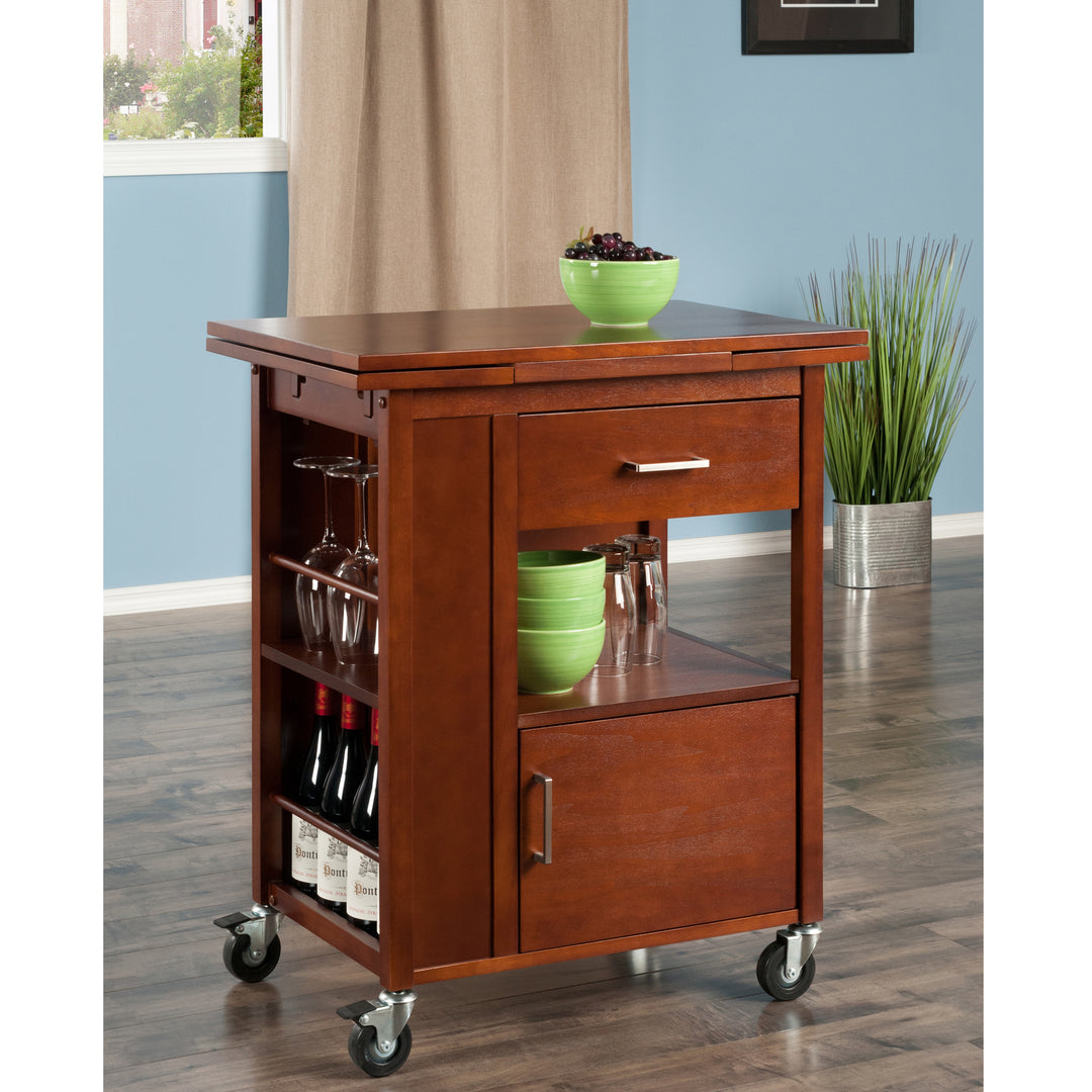 Gregory Extendable Top Kitchen Cart, Walnut