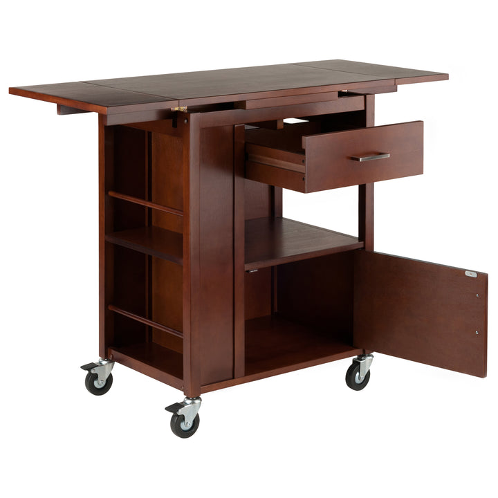 Gregory Extendable Top Kitchen Cart, Walnut