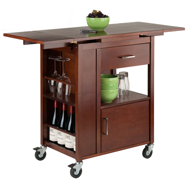 Gregory Extendable Top Kitchen Cart, Walnut