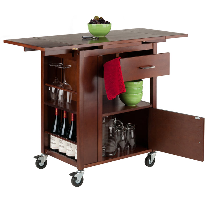 Gregory Extendable Top Kitchen Cart, Walnut