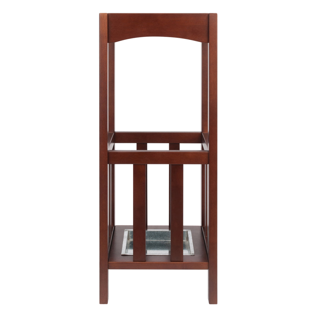 Rex Umbrella Stand with Metal Tray, Walnut