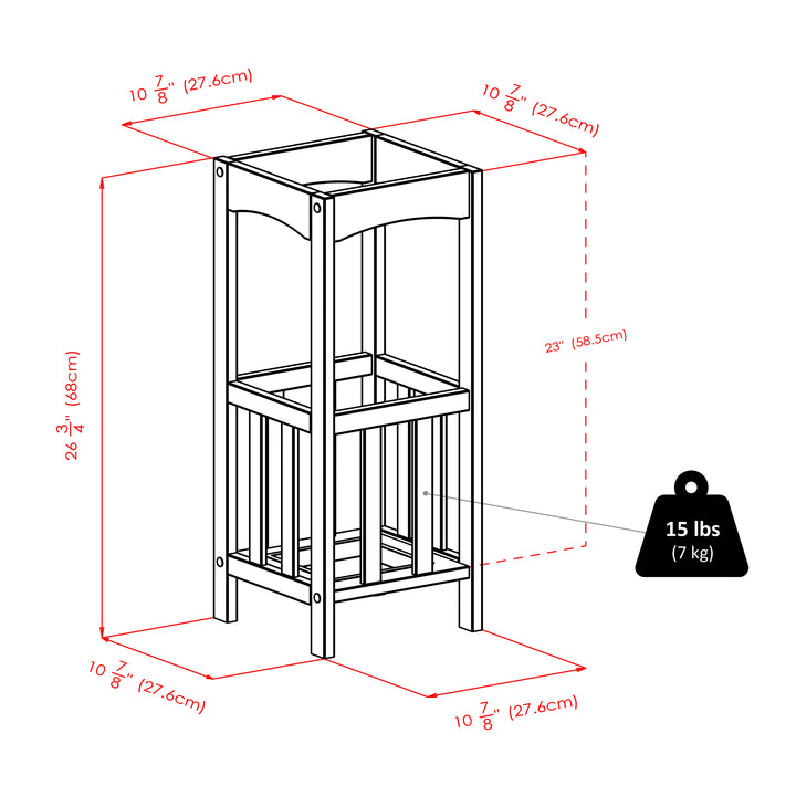 Rex Umbrella Stand with Metal Tray, Walnut