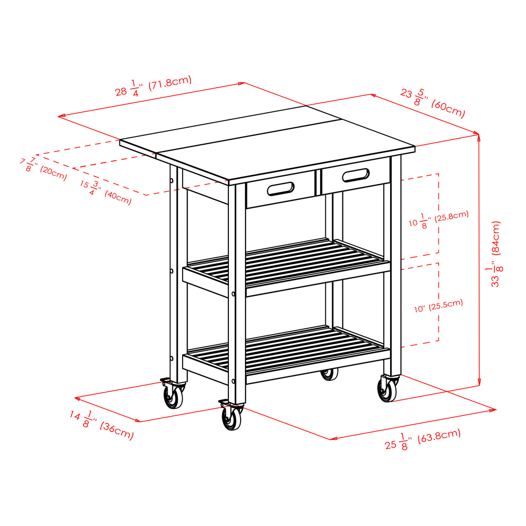 Jonathan Kitchen Cart, Walnut