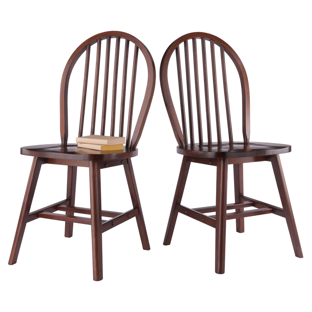 Windsor 2-Pc Chair Set, Walnut