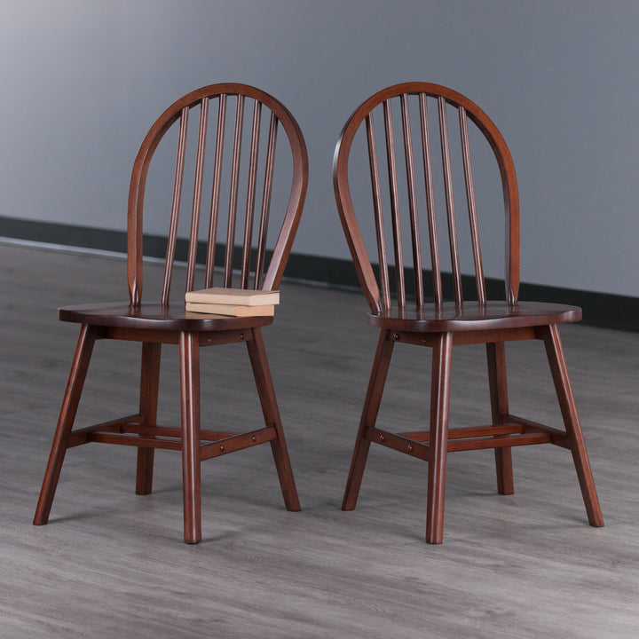 Windsor 2-Pc Chair Set, Walnut