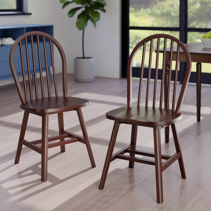 Windsor 2-Pc Chair Set, Walnut