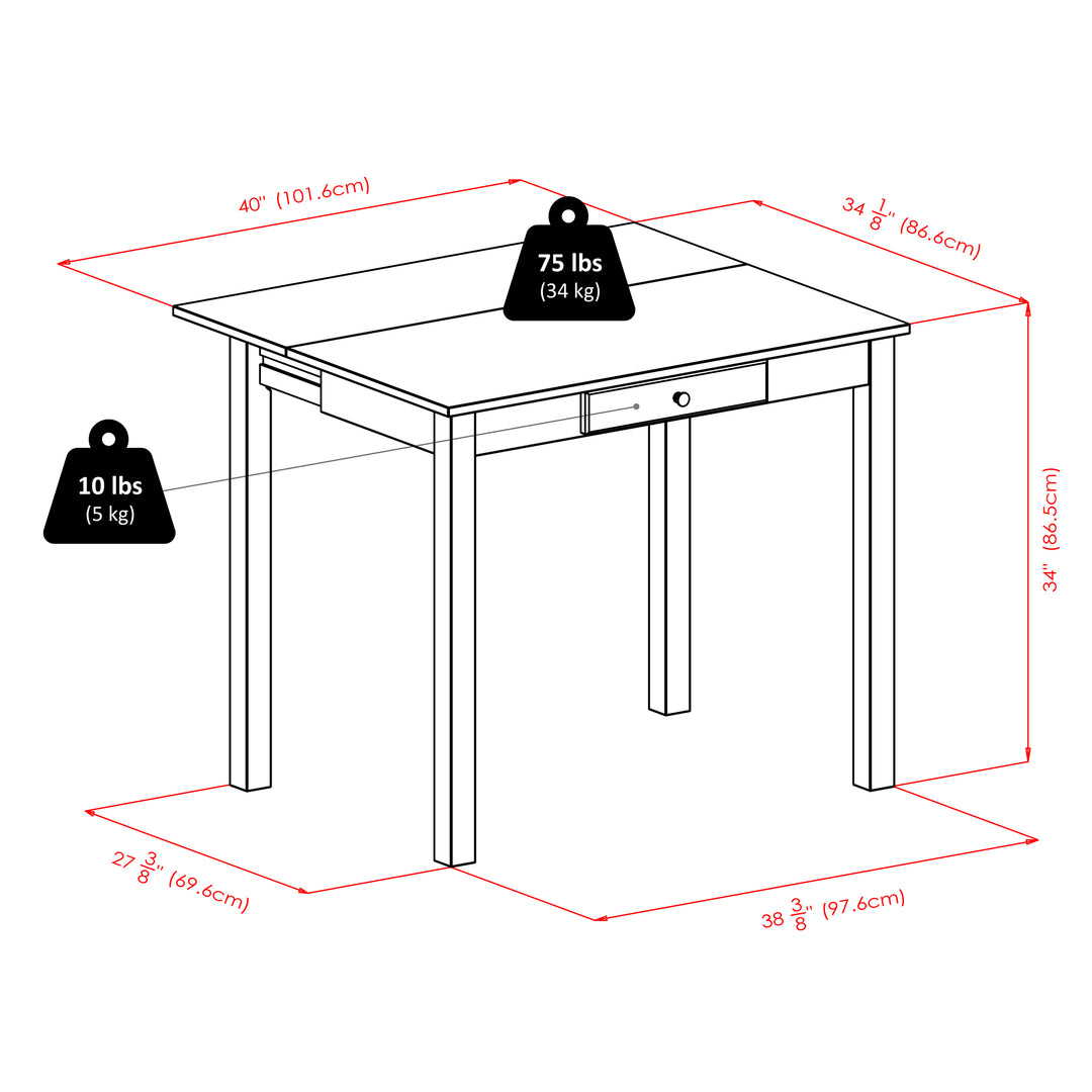 Perrone High Table with Drop Leaf, Walnut