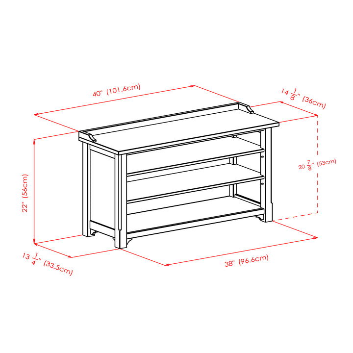 Dayton Storage Hall Bench, Walnut