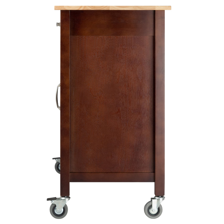 Mabel Utility Kitchen Cart, Natural & Walnut