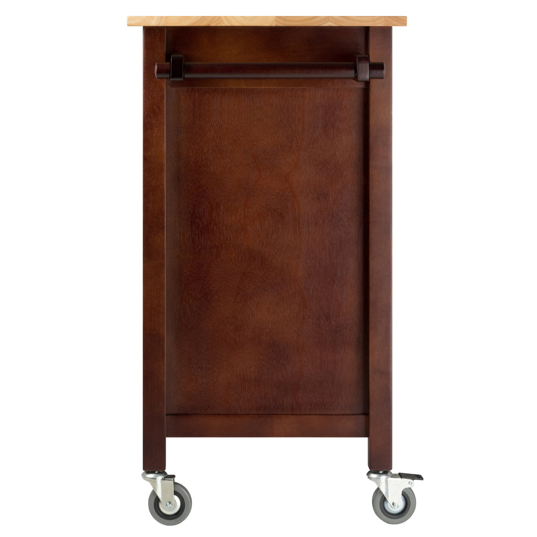 Mabel Utility Kitchen Cart, Natural & Walnut