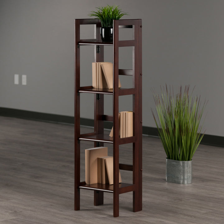 Terry Narrow 4-Tier Foldable Shelf, Walnut