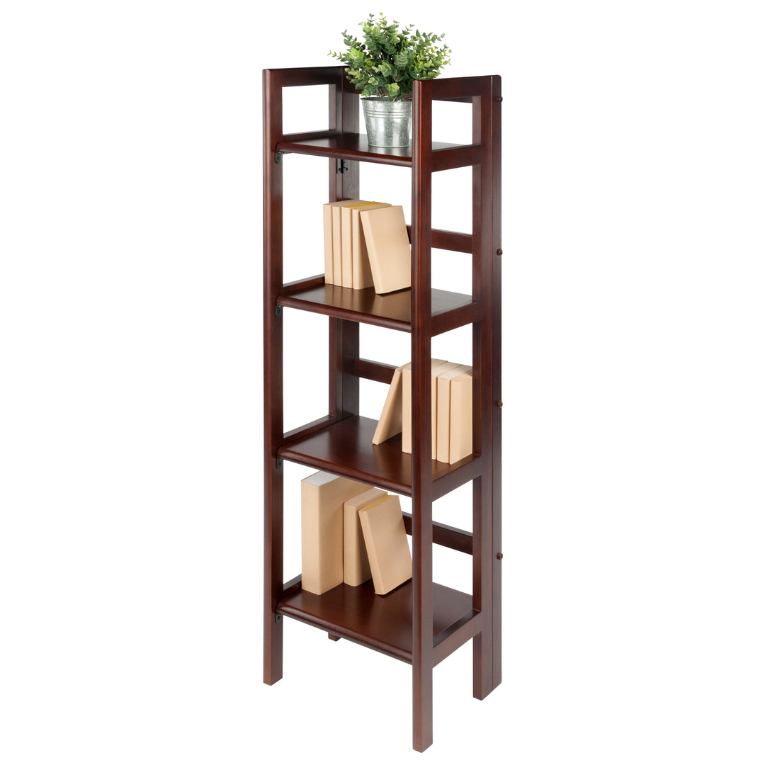 Terry Narrow 4-Tier Foldable Shelf, Walnut