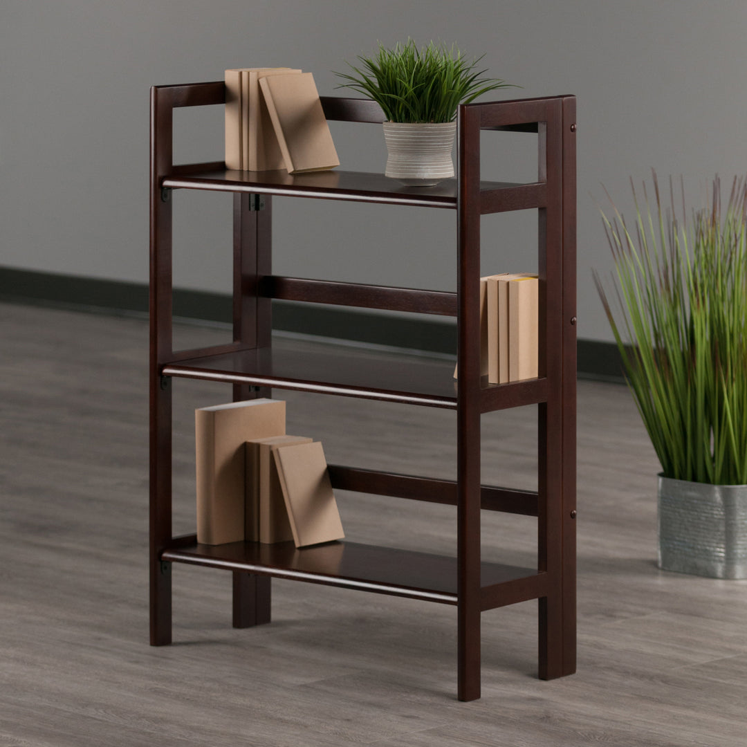 Terry Stackable 3-Tier Foldable Shelf, Walnut