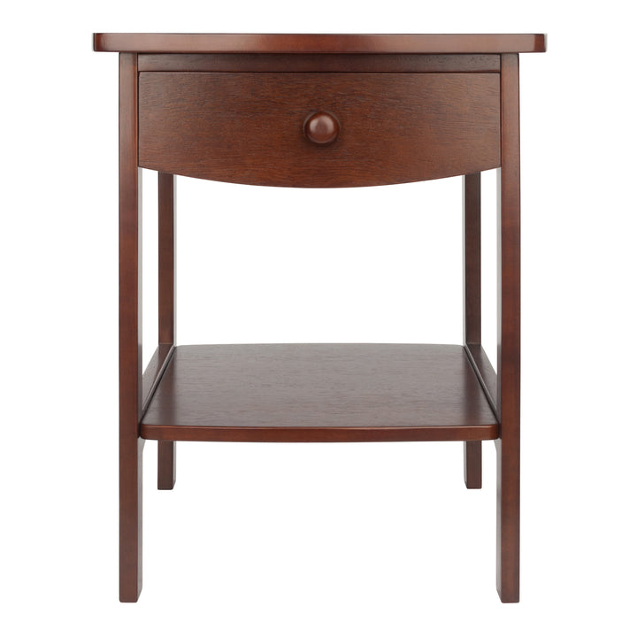 Claire Curved Accent Table, Nightstand, Walnut