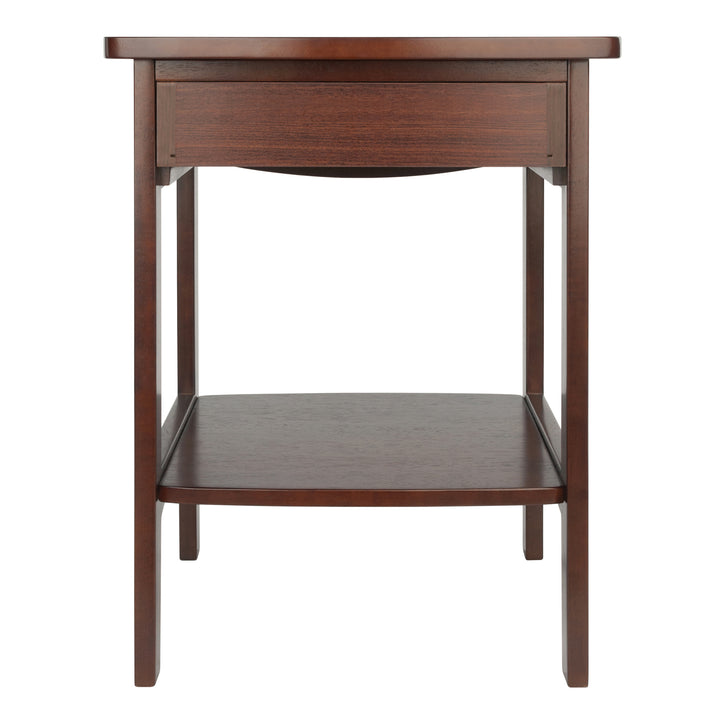 Claire Curved Accent Table, Nightstand, Walnut