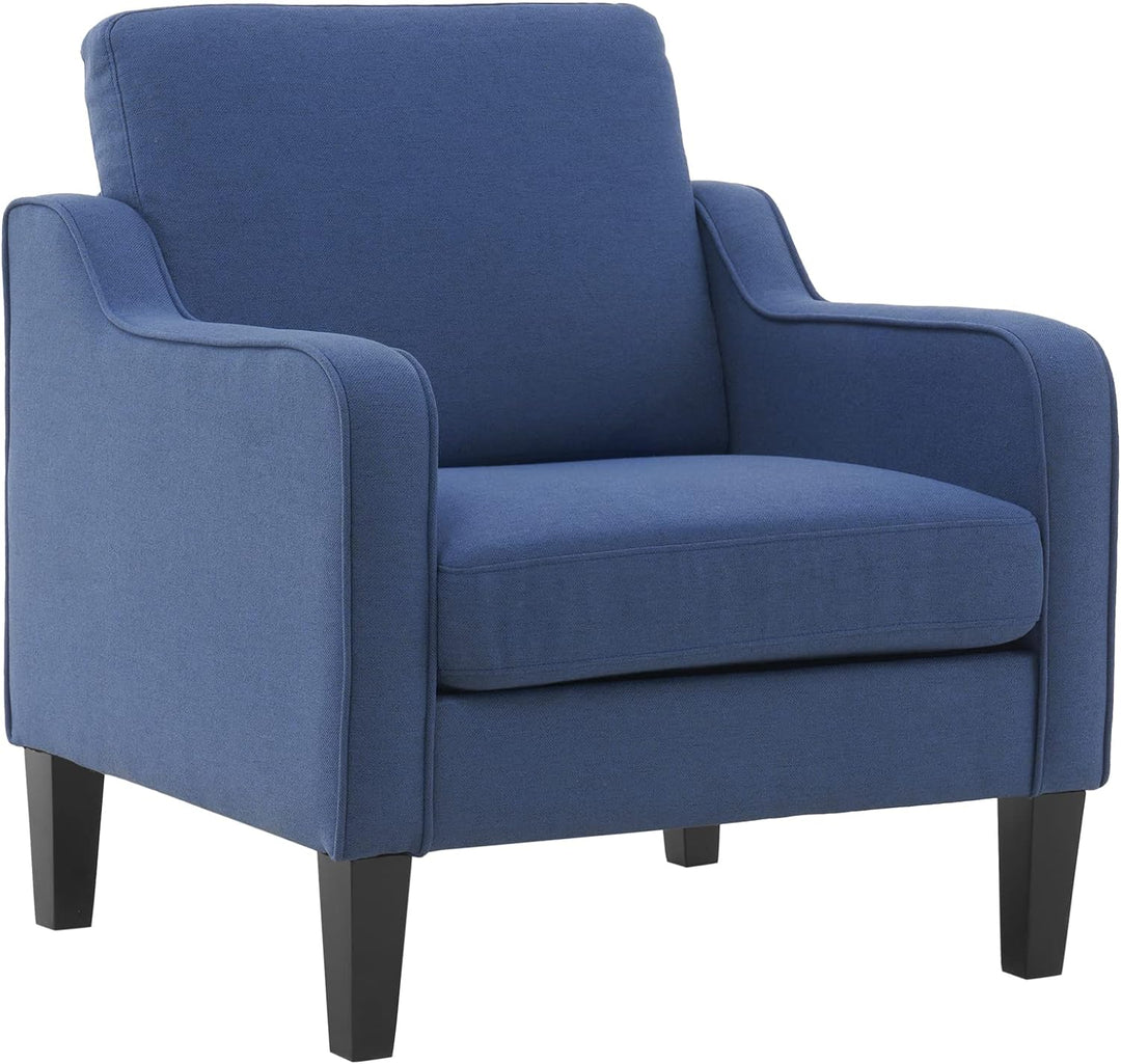 Coastline Decor Modern Accent Chair - Navy Blue Fabric for Living Room