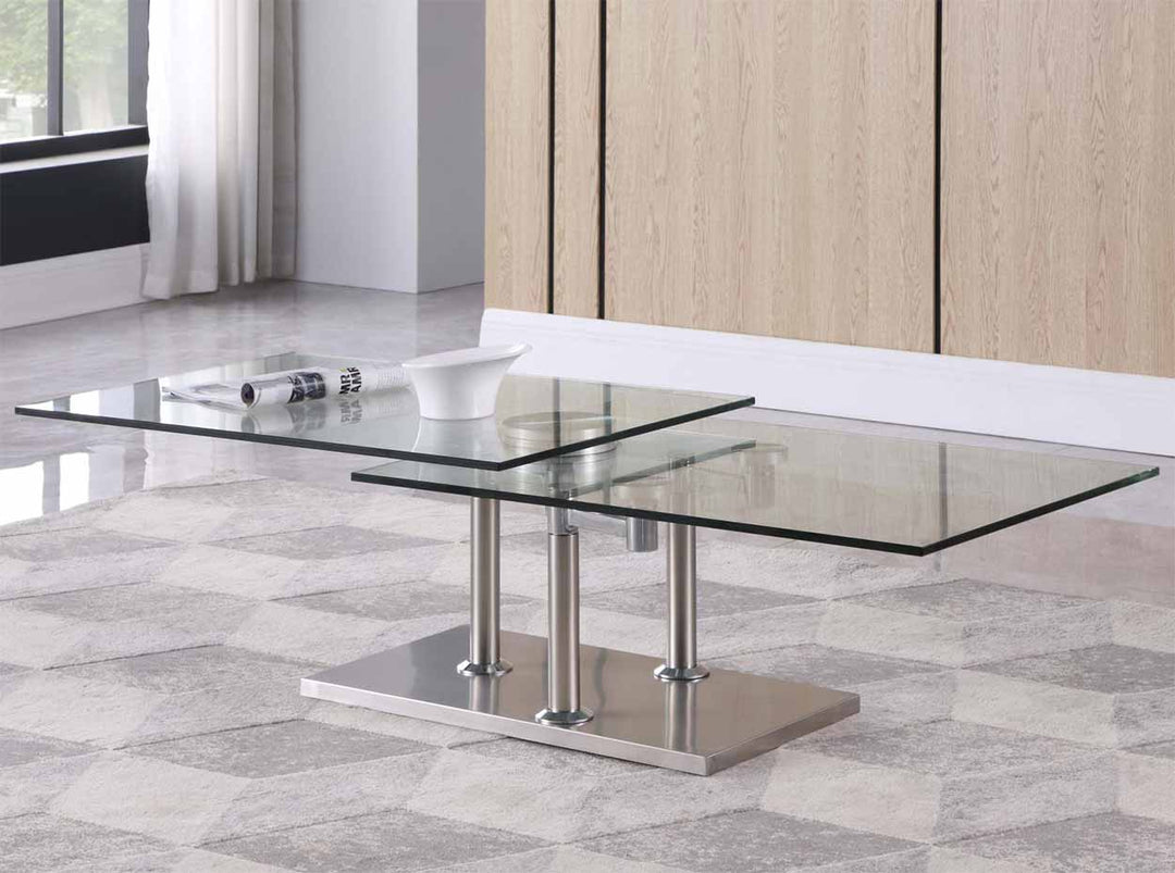 Chintaly 8164 Motion Glass Coffee Table