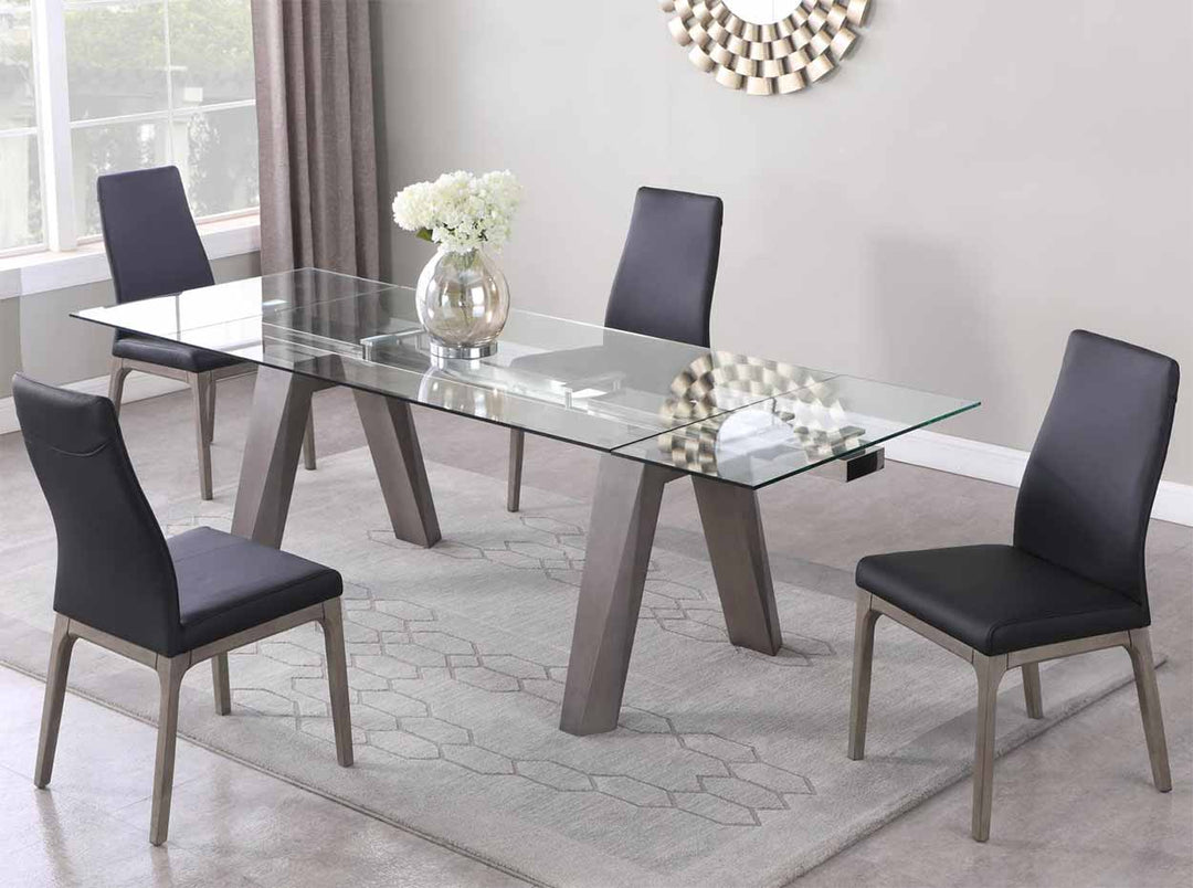 Esther Extendable Dining Set by Chintaly | Grey